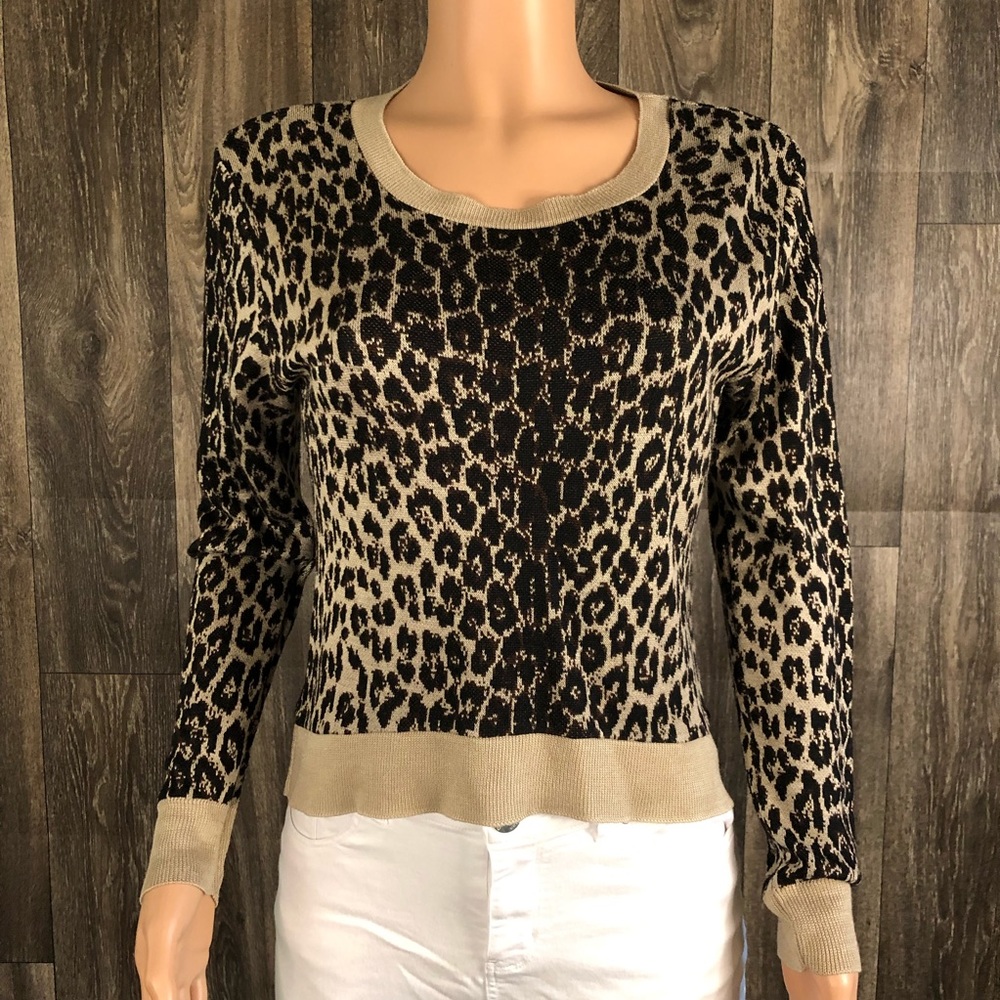A Knitch Above Leopard Print Knit Sweater
